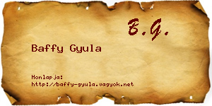 Baffy Gyula névjegykártya