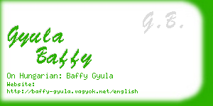 gyula baffy business card